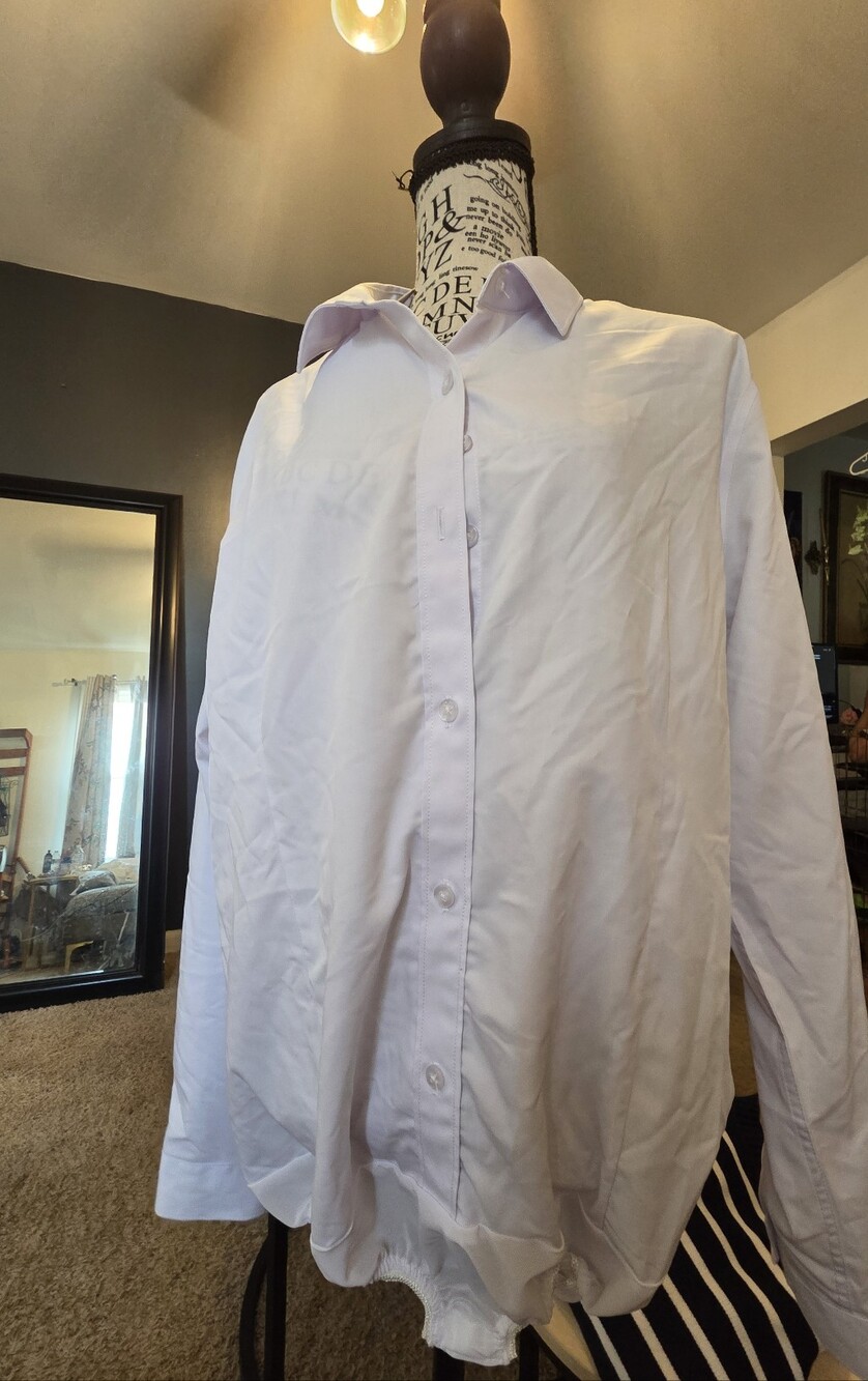 Womens  Classic Long-Sleeve Dress Shirt - White